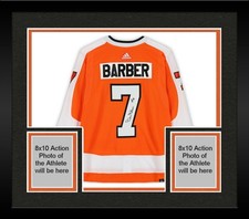 Framed Bill Barber Philadelphia Flyers Signed Orange Adidas Jersey w/HOF Insc