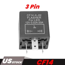 3-Pin Flasher Relay Fix Light LED Lamp Turn Signal Hyper Flash CF14 JL-02 Car