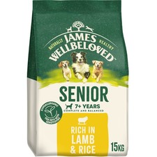 James Wellbeloved Lamb & Rice Senior Dry Dog Food - 15kg 4.28 per kilo