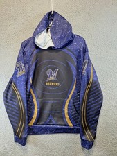 Milwaukee Brewers Hoodie Mens Large Purple Bl...