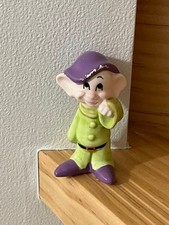 Disney 7 Dwarfs Pottery Figurine with Tokyo Disneyland Sticker, Retro, 6.5cm