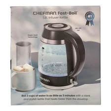 Chefman Fast-Boil Electric Kettle, with Removable Tea Infuser, 1500W, 1.8L