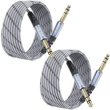 1/4 Inch TRS Cable 10ft 2-Pack, 1/4 Inch Guitar Cable 10 Ft, 6.35 Balanced In...