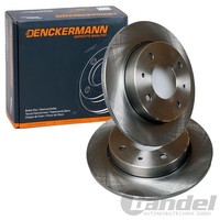 2X Denckermann Bremsscheiben 250Mm Voll Hinten Passend FüR Mitsubishi Colt Smart