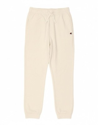 CHAMPION Womens Graphic Tracksuit Trousers Joggers UK 12 Medium Off White CL06