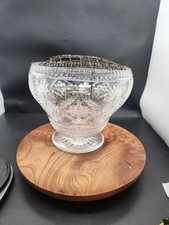 Large Lead Crystal Glass Rose Bowl 19cm X 20.5cm diameter