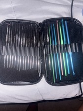 Beautiful Crochet Hooks. Twenty Two Hooks Including A Pink Crochet Hook Case