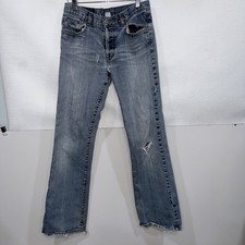 Lucky Brand Flare Jeans Made In USA 4/27 mid Rise Wide Bootcut Dojo Button Fly