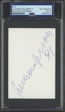 LUCIANO PAVAROTTI (1935-2007) autograph cut | Opera Tenor - signed PSA/DNA cert