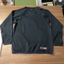 Under Armour Heatgear Kids Long Sleeve Mock Neck Baseball Shirt Black Med YLG