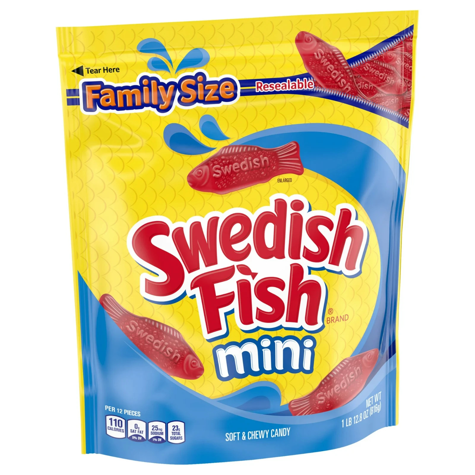SWEDISH FISH Mini Soft & Chewy Candy, Family Size, Bulk Candy, 1.8 lb
