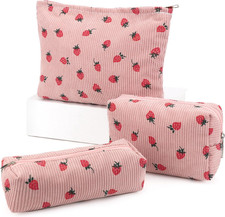 Makeup Bag 3 Pieces Large Capacity Cosmetic Bags Travel Toiletry Bag Organizer C