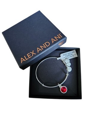 Alex and Ani Crystal Infusion July Siam Silver Bracelet With Box New $39