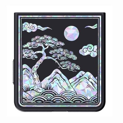 Samsung Official Galaxy Z Flip8 Mother-of-Pearl Magnet Case (Moon & Pine Tree)