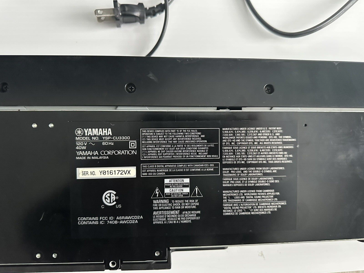 Yamaha YSP-CU3300 Sound System Surround Sound Bar Home Theater