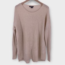 Vince Women's Cream Long Sleeve Pullover Knit Sweater Size M Wool Cashmere Blend