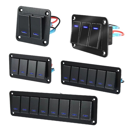 2/3/4/6/8 Gang Rocker Toggle Switch Panel Waterproof DC 12V 24V LED for Car - Bild 3 von 27