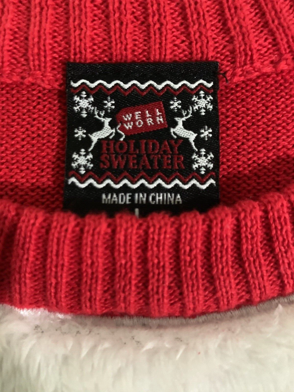 Holiday Sweater Size L Red Santa Mistletoe Ugly Christmas Unisex Women's