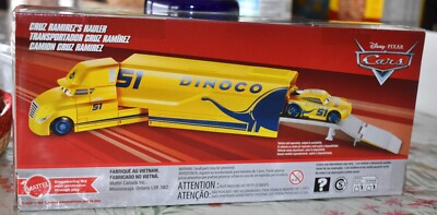DISNEY PIXAR CARS CRUZ RAMIREZ'S HAULER & SILVER DINOCO CRUZ
