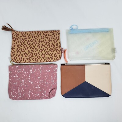Ipsy Makeup Bags Cosmetic Glam Beauty Travel Clutch Lot of 4 EXCELLENT CONDITION