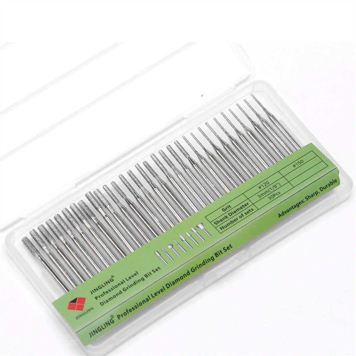 Briny River 30pcs 120 Grit 1/8 Diamond Drill Bits Kit 1mm 2mm 3mm Diameter Electroplated Diamond Drill for Rocks Sea Glass Shells Ceramic Jewelry Drilling Holes
