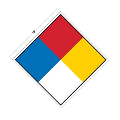Blank 704 NFPA Diamond Decal 10" x 10" Indoor/Outdoor 5+ Year Vinyl OSHA Hazmat