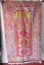 Turkish Anatolian Prayer Rug Large 43" x 72" Antique Ca 1900 Wool Sublime Greens