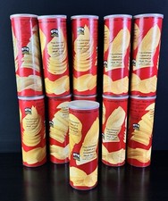 Rare Vintage PRINGLES Canister Multi-Pack Can w/ New Plastic Lid Lot Of 11