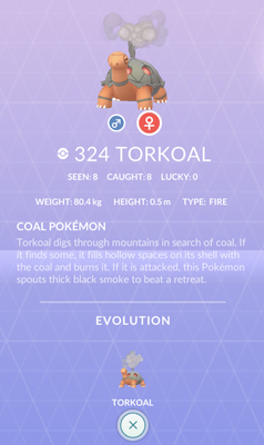 Torkoal 324 Pokemon Go Regional Quick Safe Ebay