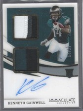 KENNETH GAINWELL 2021 PANINI IMMACULATE ROOKIE DUAL PATCH AUTO RC #D 67/99