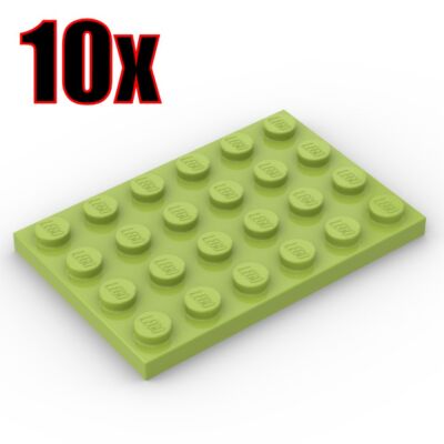 10x LEGO  3032 Plate 4x6 Platte Flachstein Lime Baustein NEU