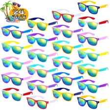 24 Pack Kids Sunglasses Party Favors,Neon Sunglasses with UV400 Protection in...