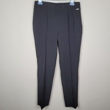 Tahari Size 8 Black Stretch Straight Leg High Rise Dress Pants Trousers