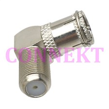 1pce Quick F TV male to F TV female in series right angle RF adapter connector