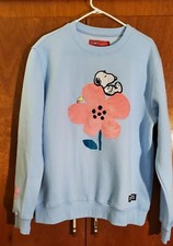 NWT Peanuts Snoopy lying on pink flower sweatshirt Men's XL - Retail 68