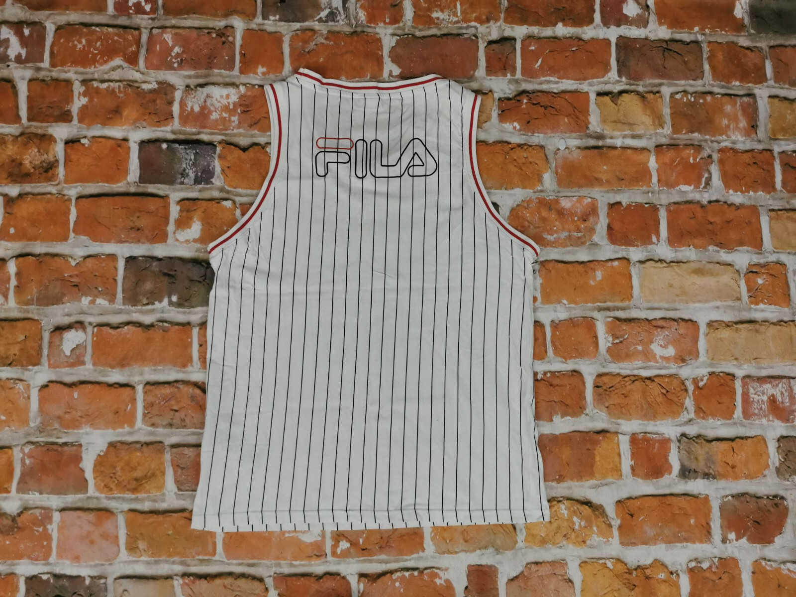 FILA Sport Estate Vintage Ascelle T Shirt Canotta Bianco Stripes Gr : L Tip Top
