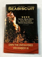 Seabiscuit Movie DVD/Video Promo Pin Pinback Button