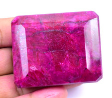 651.0 Ct Natural Huge Red Ruby Certified Earth-Mined Emerald Cut Loose Gemstone