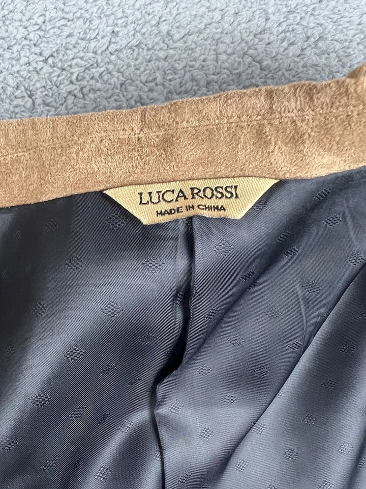 Blazer Luca Rossi Italia para Hombres 44R Abrigo Deportivo Chaqueta Imitación Gamuza Marrón Claro Tostado Foto 3 de 4