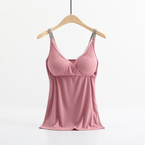 Women Maternity Nursing Tank Tops Front Open Buckle Breastfeeding Vest Blouse - Picture 12 of 65