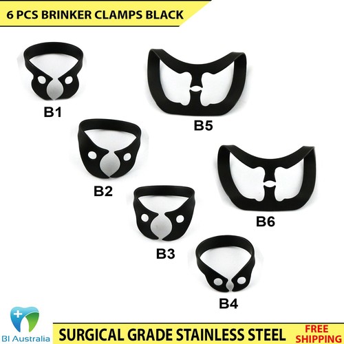 Brinker Clamps Dental Rubber Dam Brinker Clamps Black Coated Restoration New X2 - Bild 3 von 3