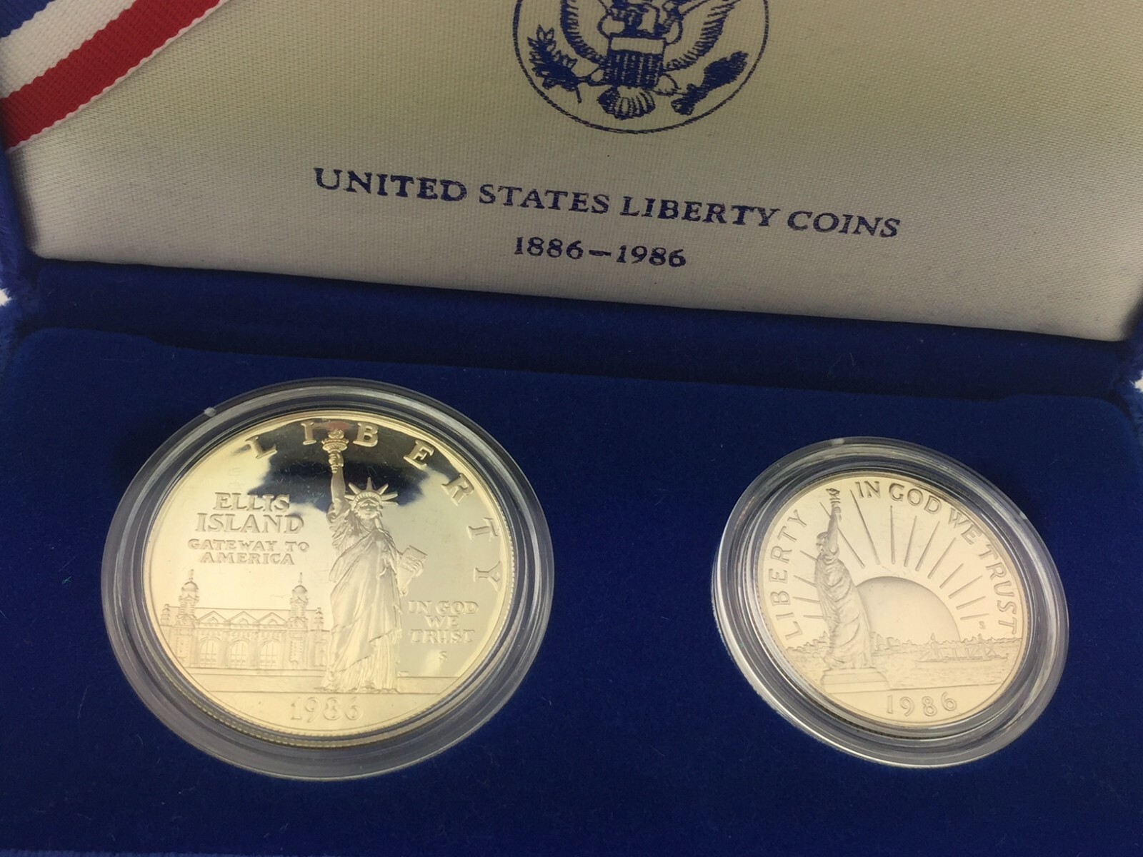 1886-1986 United States Liberty Coins Half Dollar & Silver Dollar Set ...