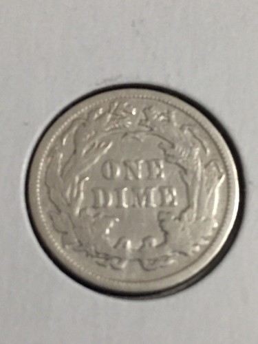 1891-P Argento Seduto Liberty Dime Ottime Condizioni + Dettagli - Foto 2 di 2