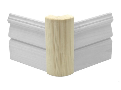 3/4" x 2 1/4" x 6" Pine Outside Radius Corner Base Block Bullnose Clear & Knotty - Picture 2 of 7
