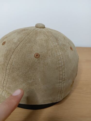 Beams Plus + Suede Cap Hat Size One Size Beige Pigskin Adjustable - Picture 6 of 17