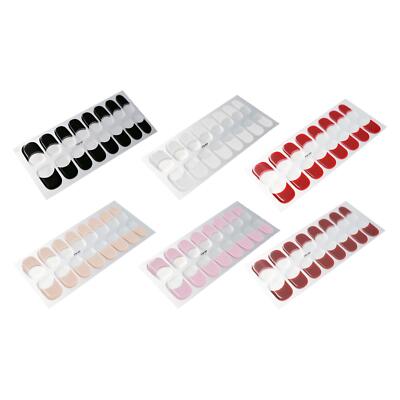 Halbgehärtete Gel Nagelstreifen für Frau Mädchen, 1 Blatt Full Wraps Nagellack