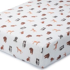 Muslin Crib Sheet 1 Pack, 100 Cotton Soft and Breathable Baby Crib Sheets fo...
