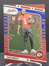 2024 Absolute Xavier Worthy Rookies RC Red and Blue Rookie #128 Chiefs
