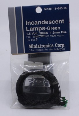Miniatronics 18-G03-10 HO Green Incandescent Lamps (Pack of 10)