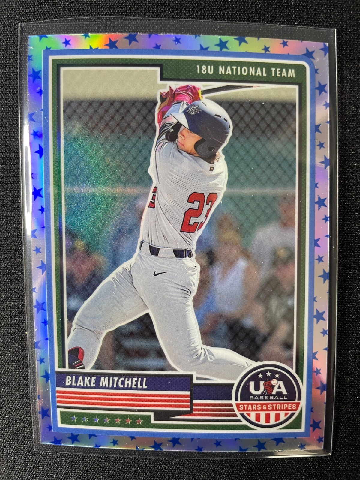 2023 Panini USA Stars & Stripes Blake Mitchell Blue Stars Parallel #93!!!